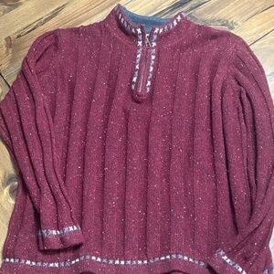 Woolrich Burgundy Knit Sweater with Zip Neck